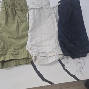 Old Navy Three-Pack Cotton Drawstring Shorts - Olive, Cream, Navy